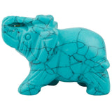 Whitewhale Healing Crystal Guardian Green Howlite Turquoise Elephant Pocket Stone Figurines Carved Gemstone