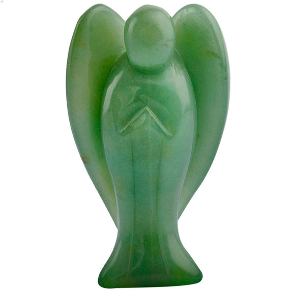 White Whale Green Aventurine Healing Crystal Gemstone Carved Pocket Crystal Guardian Angel Figurines