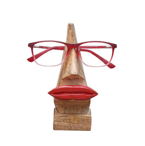 White Whale Wooden Owl Eyeglass Spectacle Holder Handmade Stand for Office Desk Home Décor Gifts