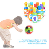 White Whale Bowling Pins and Balls, Kids Bowling Set, 10 Pins and 2 Balls, for Promoting Children’s Motor Skills Promoting Parent-child Relationship