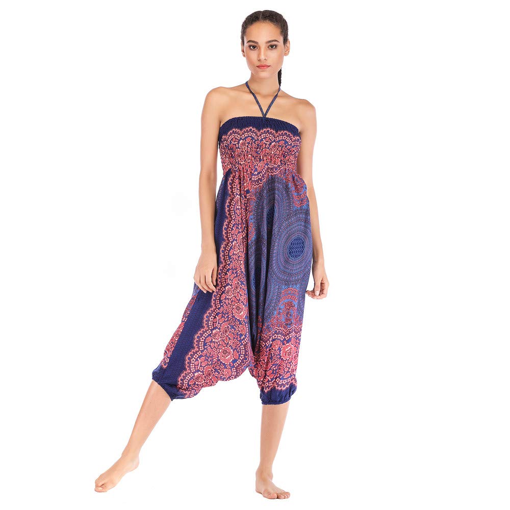 Boho Aladdin Print Harem Pants For Women Casual Summer Boho