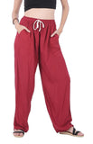 Whitewhale Women's Cotton Ealstic Waist Wide Leg Baggy Summer Casual Pajama Yoga Pants