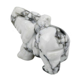 Whitewhale Healing Crystal Guardian White Howlite Turquoise Elephant Pocket Stone Figurines Carved Gemstone