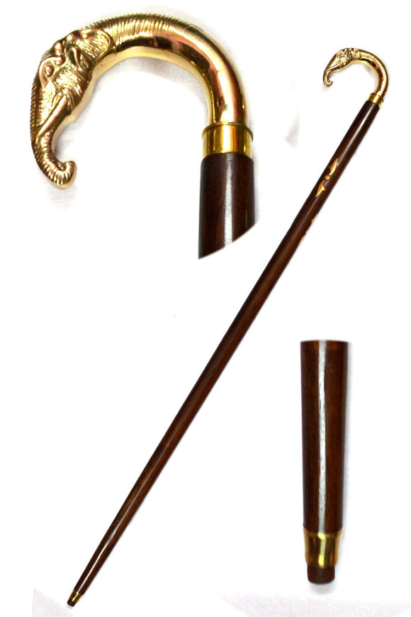 White Whale Elephant Walking Stick - Men Derby Canes and Wooden Walking Stick for Men and Women - 37