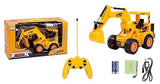 White Whale Rechargeable Cheetah JCB with Remote Control for Kids - Construction Toy for Kids (Yellow)