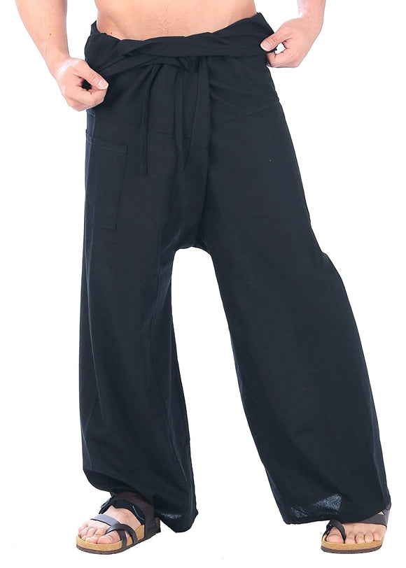 Whitewhale Mens Lightweight Cotton Thai Fisherman Pants Summer Hippie Yoga Pants