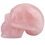 White Whale Healing Crystal Stone Rose Quartz Human Reiki Skull Figurine Statue Sculptures