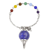 White Whale Crystal Pendulum Dowsing Chakra Healing Pendant Bracelet Combination With 7 Chakras Gemstone Chain