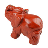 Whitewhale Healing Crystal Guardian Red Jasper Elephant Pocket Stone Figurines Carved Gemstone
