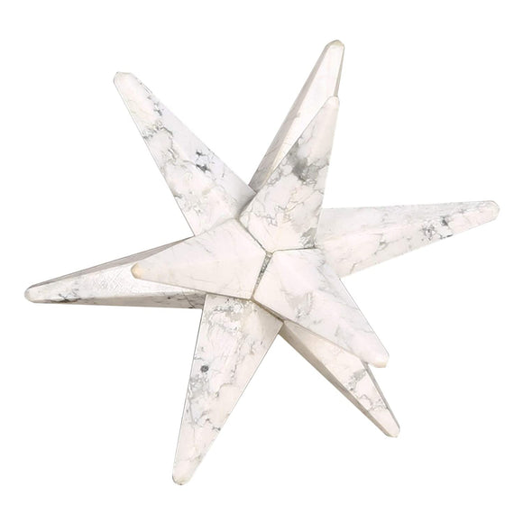 White Whale White Howlite Reiki Healing Crystal Energy Generator 12 Point Star Merkaba Sacred Geometry