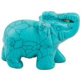 Whitewhale Healing Crystal Guardian Green Howlite Turquoise Elephant Pocket Stone Figurines Carved Gemstone
