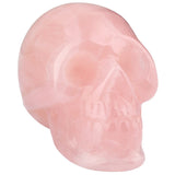 White Whale Healing Crystal Stone Rose Quartz Human Reiki Skull Figurine Statue Sculptures