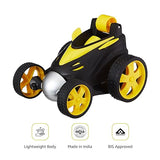 White Whale Twist & Turn Remote Control Car (Yellow, Rechargeable, 4-Way Moves)