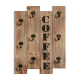 White Whale Wall-Mounted Wooded Coffee Mug Holder, Beer Mug Holder Kitchen Storage Rack