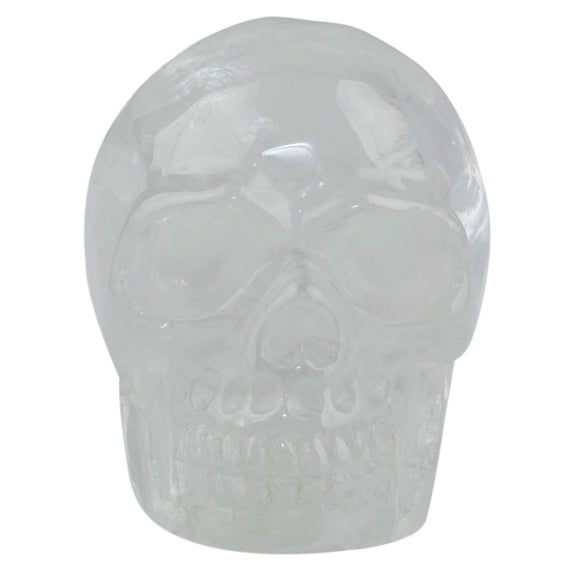 White Whale Healing Crystal StoneRock Quartz Human Reiki Skull Figurine Statue Sculptures