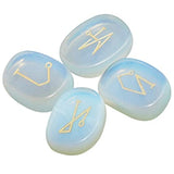 White Whale 4 pcs Engraved Angel Symbol Palm Stones Reiki Balancing