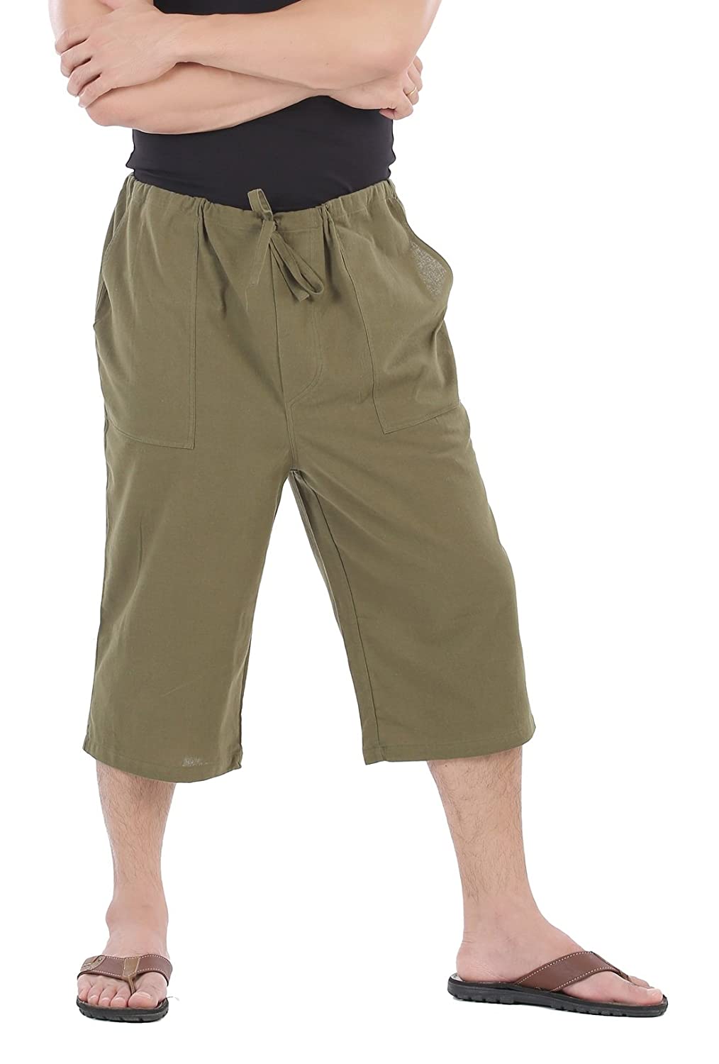 Summer Men Capri Short Pants Harem Baggy Hakama Loose Japanese Samurai  Trousers  eBay