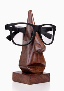 White Whale Wooden Owl Eyeglass Spectacle Holder Handmade Stand for Office Desk Home Décor Gifts