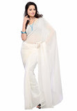 Whitewhale Bollywood Plain Georgette Saree Traditional Party/Wedding Wear