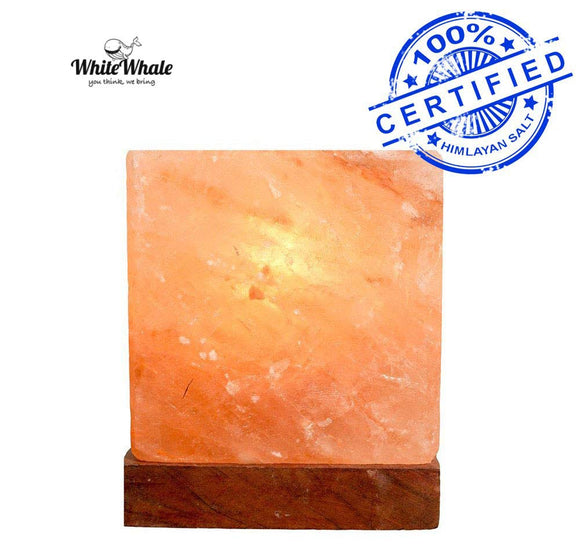 White Whale Cube Shape Himalayan Rock Salt Crystals Lamp Natural Salt Crystals Home Decor Spa Office (5-7 KG)