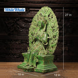 Whitewhale Brass Ivata Arya Tara Adorning a Throne Depicting Motherhood for Lord Buddha