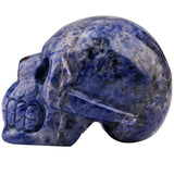 White Whale Healing Crystal Stone Sodalite Human Reiki Skull Figurine Statue Sculptures