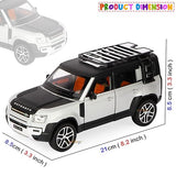 White Whale Diecast Metal Pullback Openable Doors Toy Cars with Flashing Light and Musical Sound for Car Collection Gifts Toys for Kids Boys and Girls Children (Silver)