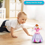 White Whale 360 Degree Rotating Dancing Angel Doll Princess Musical Girl Flashing Lights with Music Sound Toy for Kids (Purple Angle Doll)