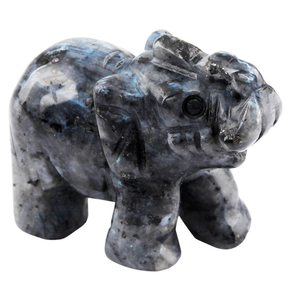 Whitewhale Healing Crystal Guardian Labradorite Elephant Pocket Stone Figurines Carved Gemstone