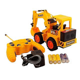 White Whale Rechargeable Cheetah JCB with Remote Control for Kids - Construction Toy for Kids (Yellow)