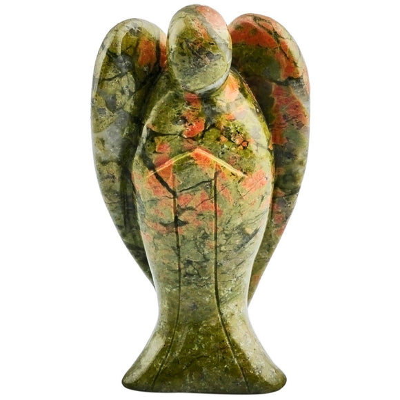 White Whale Unakite Healing Crystal Gemstone Carved Pocket Crystal Guardian Angel Figurines -1 Inch.