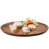 White Whale Wooden Round Serving Charger Plates - 11 inch Set of 4