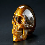 White Whale Healing Crystal Stone Tiger's eye Human Reiki Skull Figurine Statue Sculptures