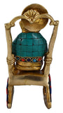 Whitewhale Brass Ganesha Statue Ramayan Reading Turbaned Ganesh Sitting on Chair Sculpture