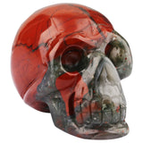 White Whale Healing Crystal Stone Bloodstone Human Reiki Skull Figurine Statue Sculptures