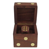 White Whale Handmade Wooden Game Dice Box With Five Dice Gifts For Christmas