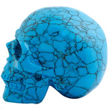 White Whale Healing Crystal Stone Blue Howlite Turquoise Human Reiki Skull Figurine Statue Sculptures