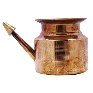 White Whale Pure Copper Ramjhara Prayer Kalash Neti Lota Traditional Hindu Pooja Item Pot