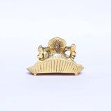 White Whale Metal Lord Ganesha On Leaf with Diya Idol for Pooja Room Showpiece for Room,Office & Table,car and Gift for Have Anniversaries, Birthday.