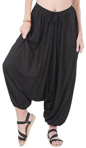 Whitewhale Men Women Rayon Baggy Hippie Boho Gypsy Aladdin Yoga Harem Pants