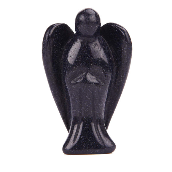 White Whale Goldstone Healing Crystal Gemstone Carved Pocket Crystal Guardian Angel Figurines