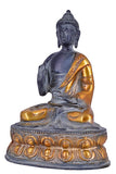 White Whale Brass Buddha Statue Murti for Home Decor Entrance Office Table Living Room Meditation Luck Gift Feng Shui Home Décor