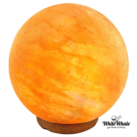 White Whale Globe Shape Himalayan Rock Salt Crystals Lamp Natural Salt Crystals Home Decor Spa Office (3-5 KG)