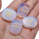 White Whale 4 pcs Engraved Tarot Symbol Palm Stones Reiki Balancing