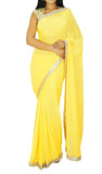 Whitewhale Bollywood Plain Georgette Saree Traditional Party/Wedding Wear