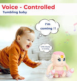 White whale Battery Operated Musical Toys Tumbling Baby Electric Toys with Baby Feeding Bottle Voice Control Sensor Light Music Rotating Arm Sound Toy for Kids (Pack of 1) Random Color Dispatch