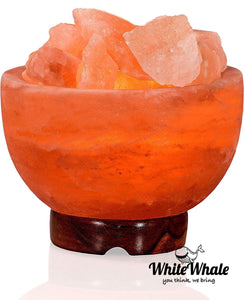 White Whale Fire Bowl Shape Himalayan Rock Salt Crystals Lamp Natural Salt Crystals Home Decor Spa Office (3-5 KG)