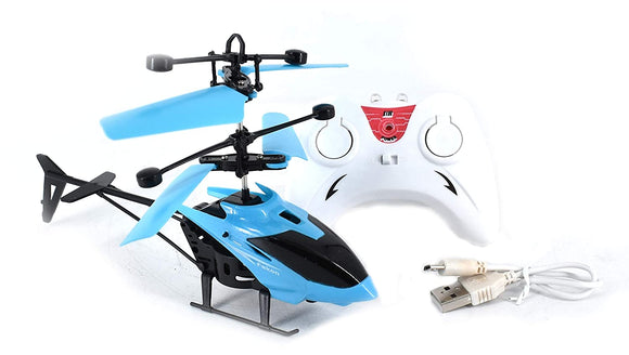 White Whale Remote Control Helicopter and Hand Sensor Charging Helicopter Toys with 3D Light Toys