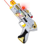 White Whale TOYS Battery Operated Laser Sound Gun with Music and Flashing Lights and Vibration, for Kids 2 Years & up, Multi Color(Assorted)