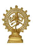 White Whale King of Dancers Hindu God Shiva Nataraj Brass Statue for Home Temple Mandir 8"inch